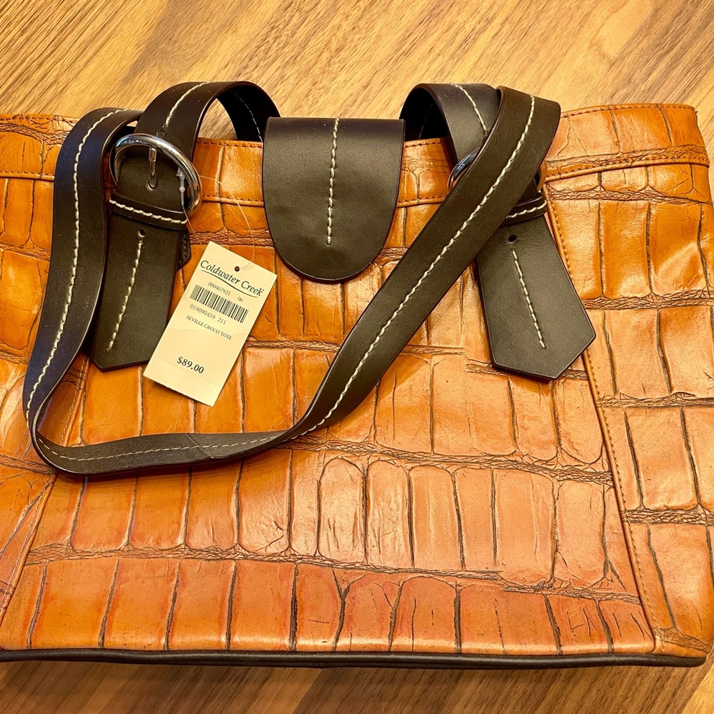 New with tags Coldwater Creek Seville Croco Tote!